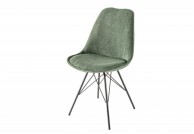 Krzesło tapicerowane sztruksem Cord, zielone krzesła sztruksowe cord, krzesła ze sztruksu, krzesła do jadalni