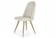krzesła, krzesła, krzesła nowoczesne, eleganckie krzesła do salonu, ekoskóra, dąb miodowy, ciemny kremowy
