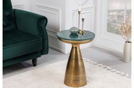Złoty stolik pomocniczy z marmurowym blatem Janes, łoty stolik pomocniczy z marmurowym blatem Janes,