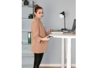 Białe biurko z regulowaną wysokością 140x70 cm Fighter Single Desk