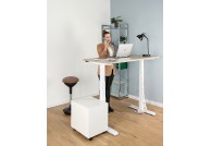 Białe biurko z regulowaną wysokością 140x70 cm Fighter Single Desk