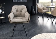 Lounger - krzesła obrotowe 180 taupe, krzesła do jadalni obrotowe 180 taupe, krzesła tapicerowane