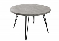 okrągły stół drewniany szary 80 cm Cordero, stoły drewniane okrągłe