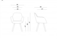 Krzesło tapicerowane Line, krzesła w stylu skandynawskim szare, krzesła konferencyjne Line