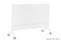 Białe biurko na kółkach z panelem maskującym Yumi S, białe biurka na kółkach yumi s