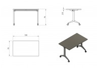 Białe biurko na kółkach Yumi - 3 rozmiary