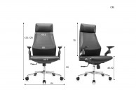 Fotel ergonomiczny czarny Gunar, fotele biurowe obrotowe, czarny fotel do komputera gunar