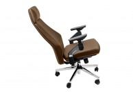 Fotel ergonomiczny brązowy Gunar, fotele do komputera brązowe, fotele ergonomiczne biurowe