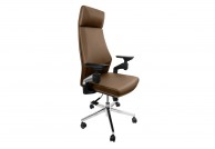 Fotel ergonomiczny brązowy Gunar, fotele do komputera brązowe, fotele ergonomiczne biurowe