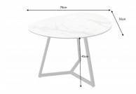 Marvelous stolik kawowy 70 cm biały marmur, stoliki kawowe do salonu 70 cm, ława 70 cm
