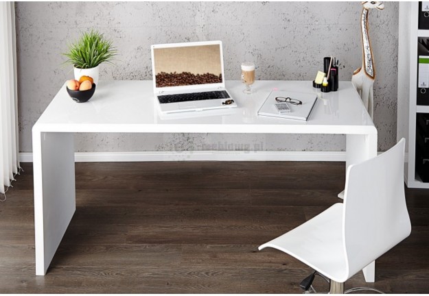 biurko, nowoczesne biurko, lakierowane biurko, biurka, biurko w połysku, białe biurko, biurko na wysoki połysk