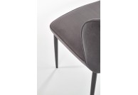 Krzesło tapicerowane tkaniną velvet rubik, krzesła do jadalni, krzesła szare