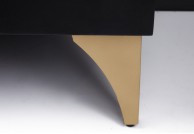 Komoda drewniana czarna Golden Sunset 177 cm, designerska komoda drewniana, komody czarne do salonu