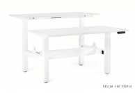 Biurko białe podwójne Fighter Double Desk, biurka dwustanowiskowe białe