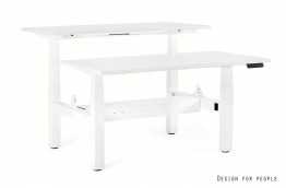 Biurko białe podwójne Fighter Double Desk, biurka dwustanowiskowe białe