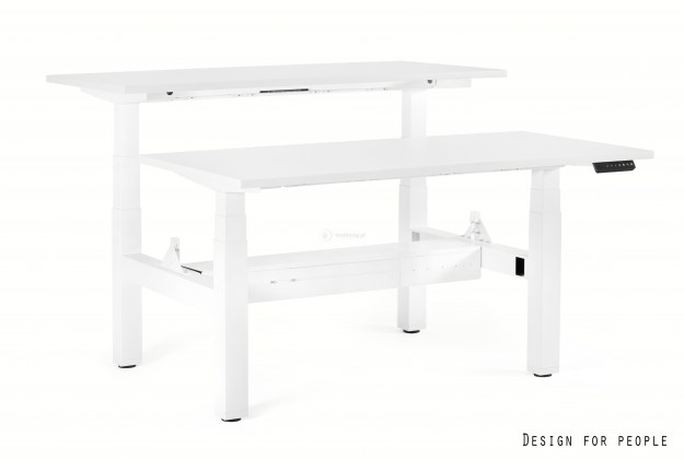 Biurko białe podwójne Fighter Double Desk, biurka dwustanowiskowe białe