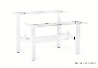 Biurko białe podwójne Fighter Double Desk, biurka dwustanowiskowe białe