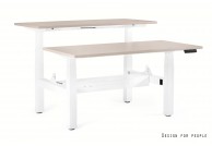 Biurko białe podwójne Fighter Double Desk, biurka dwustanowiskowe białe