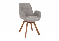 Krzesło Morning Glory, szare krzesła do jadalni, krzesła drewniane z podłokietnikami
