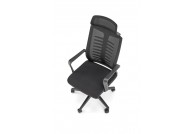 Czarny fotel biurowy obrotowy fabio, fotele do komputera czarne fabio