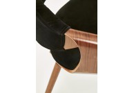 Krzesło z tkaniny velvet, sklejki oraz litego drewna carmel