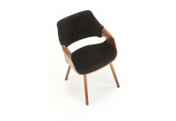 Krzesło z tkaniny velvet, sklejki oraz litego drewna carmel