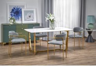 Stół w stylu glamour , blat ze spieku , stół ze złotymi nogami , stół do jadalni , stół do salonu