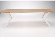 Stół okrągły rozkładany Peroni 100 - 250 cm dab złoty / biały