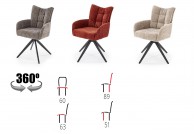 Krzesło z funkcją obracania 360 stopni Impuls, krzesła do jadalni, krzesła cynamonowe