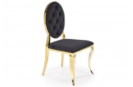 Krzesło w stylu glamour Sucra czarny/złoty