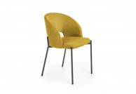 Krzesło nowoczesne remo, krzesło musztardowe, krzesło tapicerowane do jadalni