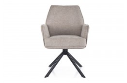 Krzesło z funkcją obracania 180 stopni Hugo Brego, krzesło tapicerowane, krzesło do jadalni szare, hugo brego