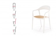Krzesło z polipropylenu Madox, krzesła na taras, krzesła ogrodowe białe, krzesło do stołówki