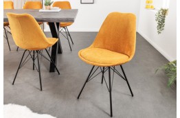 Krzesło tapicerowane sztruksem Cord / żółty