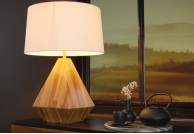 Lampa stołowa Diamond, lampka stołowa drewniana, lampa stołowa do salonu, lampy do salonu