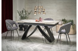 Stół rozkładany 180 - 260 cm Hilar / spiek biały marmur