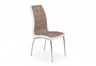 krzesło, krzesła, krzesło do jadalni, krzesło do salonu, krzesło ekoskóra, biały, cappucino,chromowane