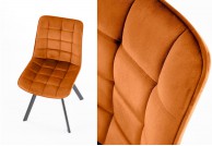 Krzesło nowoczesne z tkaniny velvet luca, krzesło cynamonowe do jadalni luca