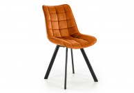 Krzesło nowoczesne z tkaniny velvet luca, krzesło cynamonowe do jadalni luca