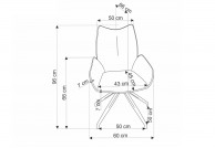 Krzesło z funkcją obracania 360 stopni Lukas, krzesła do jadalni, krzesło do
