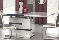 stół, stoły, nowoczesne stoły, eleganckie stoły, stół do salonu, stół lakierowany, biało popielaty połysk