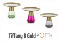 Ława szklana 70 cm Tiffany B Gold, ławy szklane do salonu, ławy do salonu 70 cm