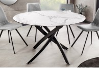 Stół okrągły o średnicy 120 cm Lyon, stół okrągły biały czarny, stoły okrągłe do jadalni