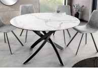 Stół okrągły o średnicy 120 cm Lyon, stół okrągły biały czarny, stoły okrągłe do jadalni