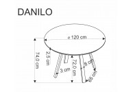 Okrągły stół 120 cm Danilo, stół do jadalni okrągły Danilo, stoly okragle