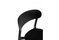 Krzesło z polipropylenu nikon, krzesło z tworzywa czarne, krzesło na taras nikon