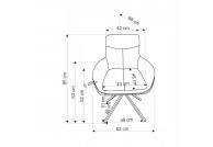 Krzesło z funkcją obracania 360 stopni Gianni, krzesła do jadalni, krzesło do, krzesło Gianni