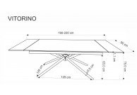 Stół rozkładany 160 - 220 cm Vitorino, stół do jadalni rozkładany Vitorino