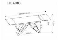 Stół rozkładany 180 - 260 cm Hilar, stół rozkładany Hilario, stół do jadalni rozkładany