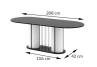 Owalny stół rozkładany 160-208 cm Cesaro, stół do jadalni biały, stół nowoczesny, stoły do jadalni